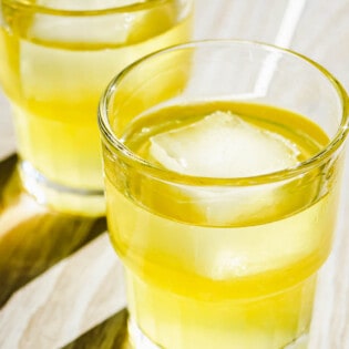 two glasses of limoncello.