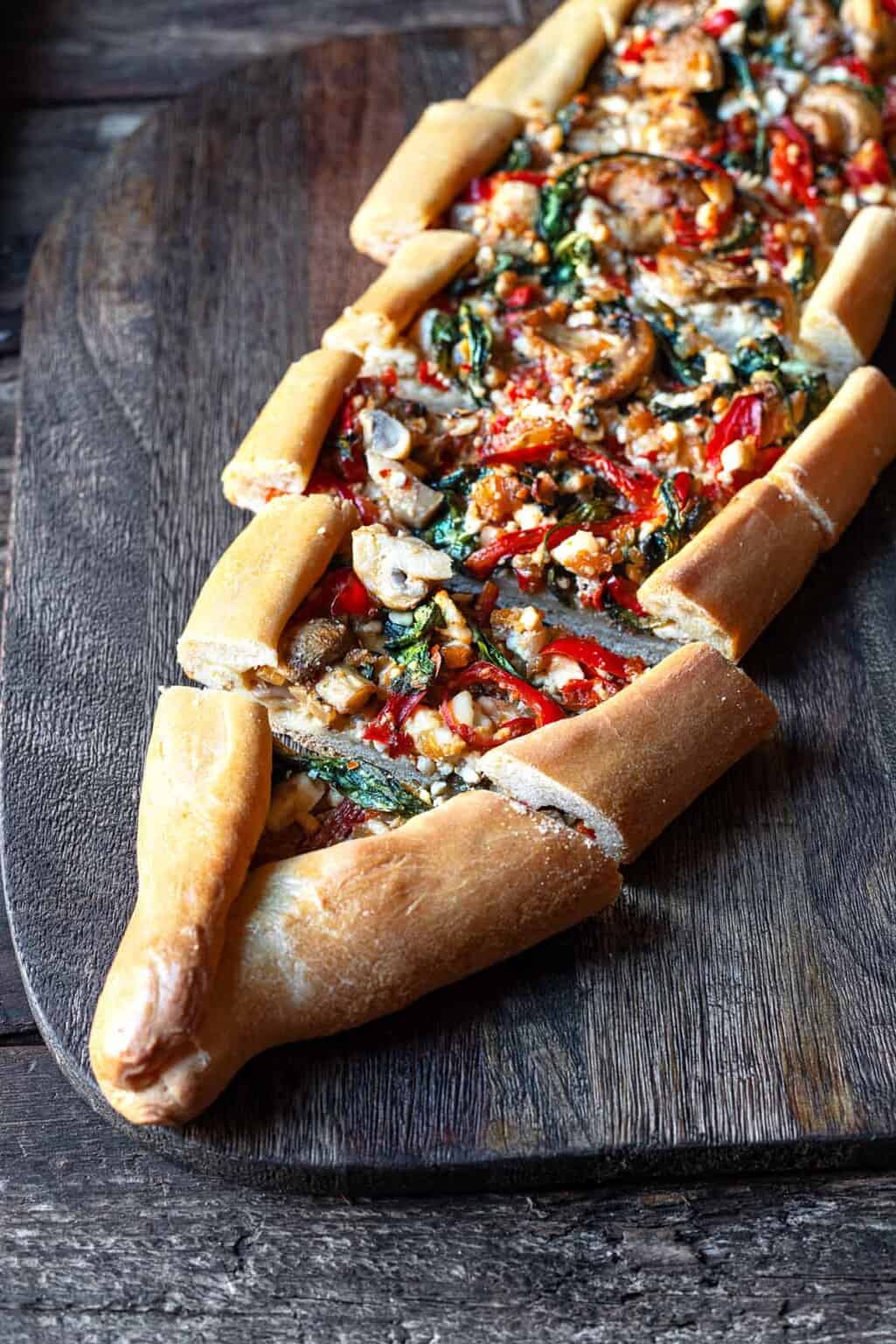 Vegetarian Turkish Pide | The Mediterranean Dish