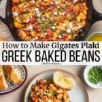 pin image 3 for Greek baked white beans (gigantes plaki).