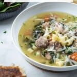 pin image 1 for Italian wedding soup.