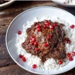 pin image 2 for fesenjan persian pomegranate and walnut chicken stew.