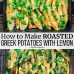 pin image 3 for roasted greek potatoes.