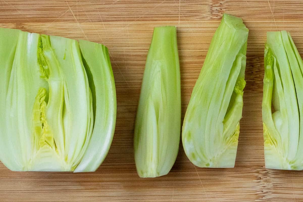 a sliced bulb of fennel.