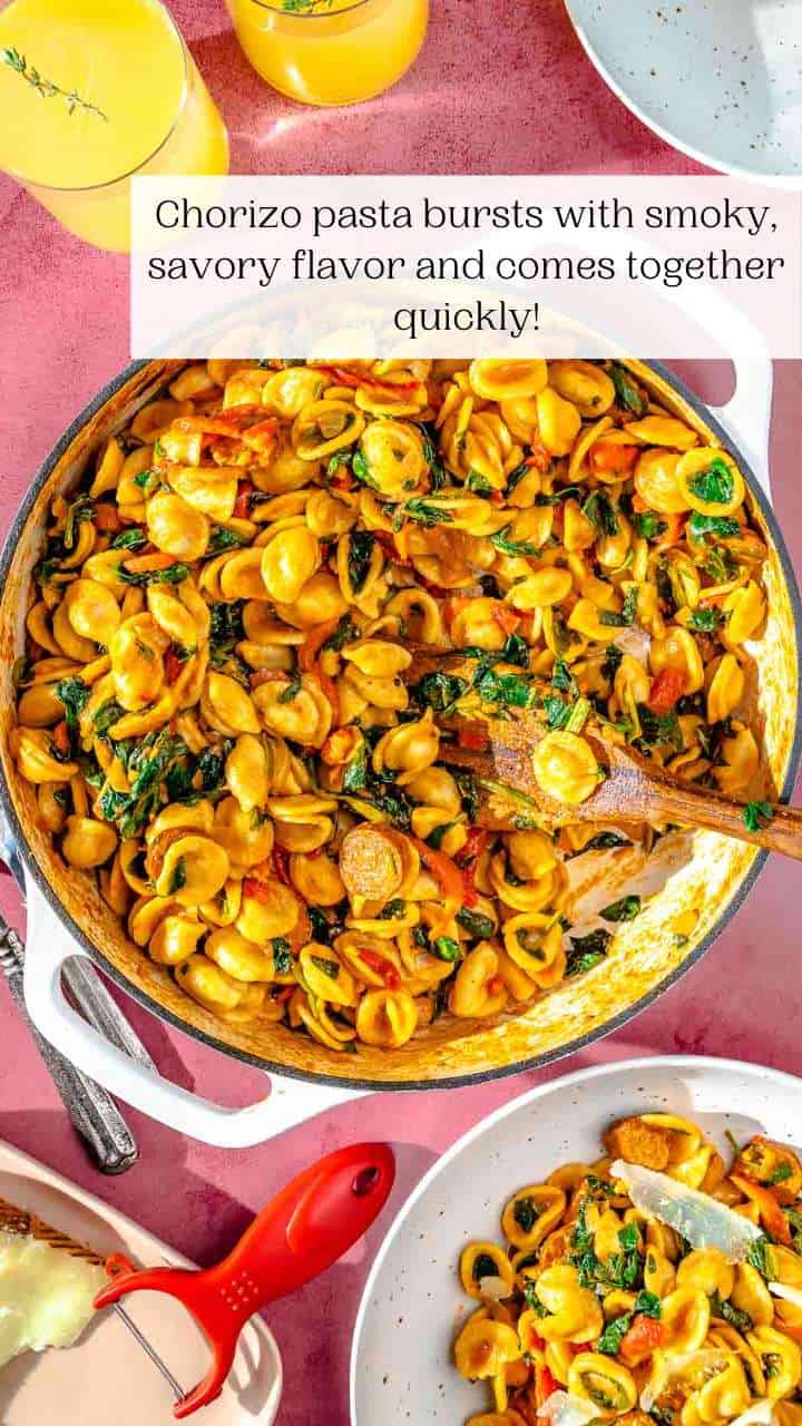 Chorizo Pasta with Spinach The Mediterranean Dish
