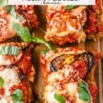 pin image 2 for eggplant parmesan sandwich.