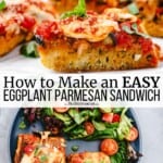 pin image 3 for eggplant parmesan sandwich.