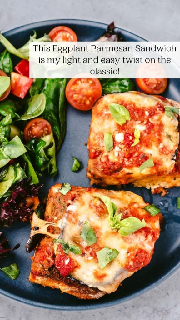 OpenFaced Eggplant Parmesan Sandwich The Mediterranean Dish