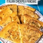 pin image 1 for farinata italian chickpea pancake.