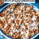 pin image 1 for Fatteh Spiced Chickpeas with Crispy Pita and Garlicky Yogurt.