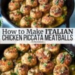 pin image 3 for chicken piccata meatballs.