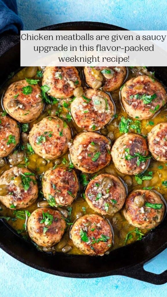 Chicken Piccata Meatballs The Mediterranean Dish