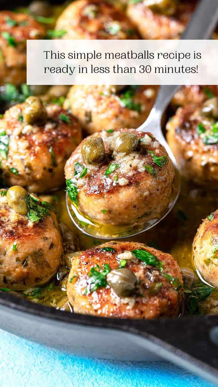 Chicken Piccata Meatballs The Mediterranean Dish