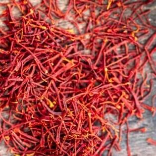 a pile of saffron thread laying on a table.