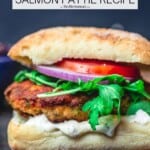 pin image 1 for salmon burgers.