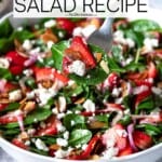 Pin image one for Strawberry Spinach salad.