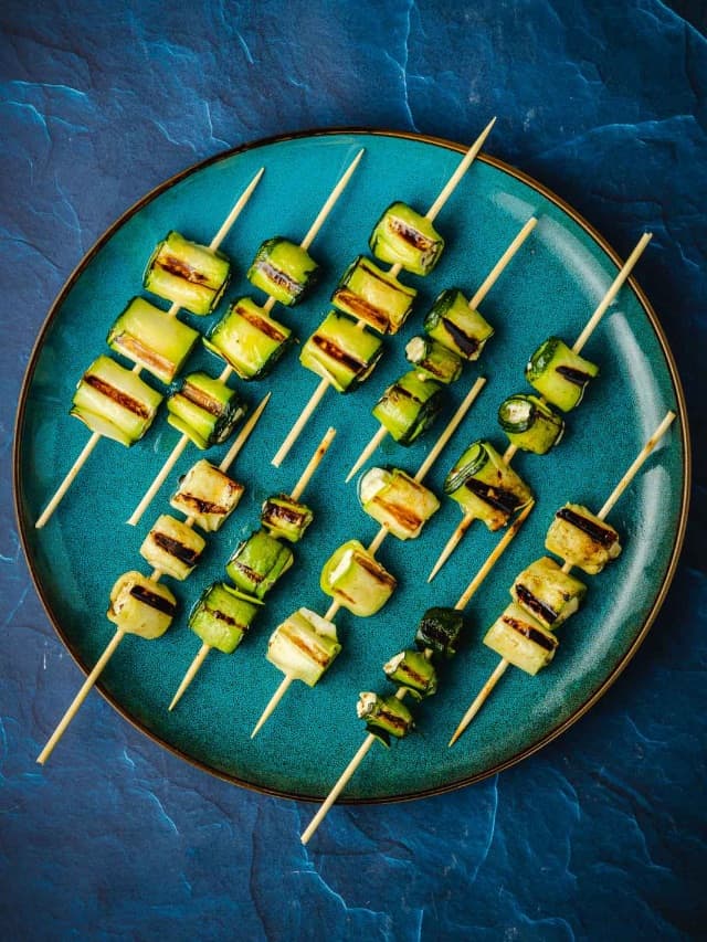 Zucchini Feta Skewers The Mediterranean Dish