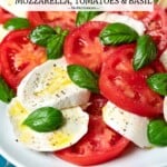 Pin image 1 for caprese salad.