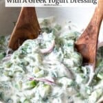 Pin image 2 for creamy cucumber salad.