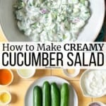 Pin image 3 for creamy cucumber salad.