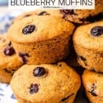 pin image 1 for healthy blueberry muffins.