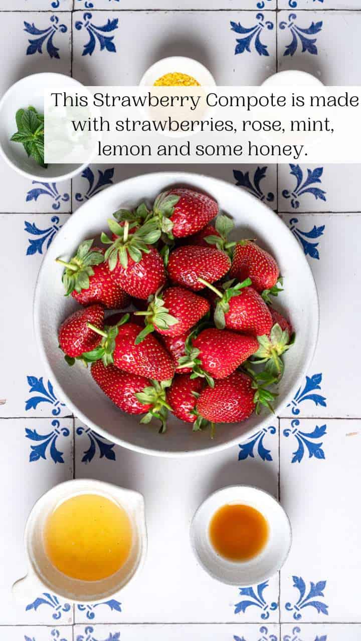 Strawberry Compote With Rose, Mint, And Honey The Mediterranean Dish