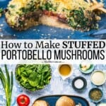 pin image 3 for stuffed portobello mushrooms.