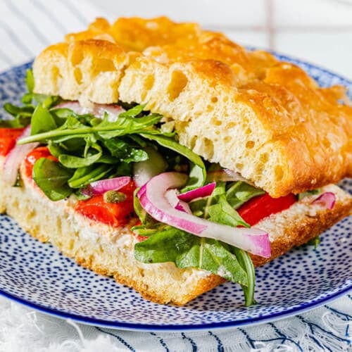 Veggie Sandwich Recipe The Mediterranean Dish TMD Focaccia Sandwich WEB 19 500x500