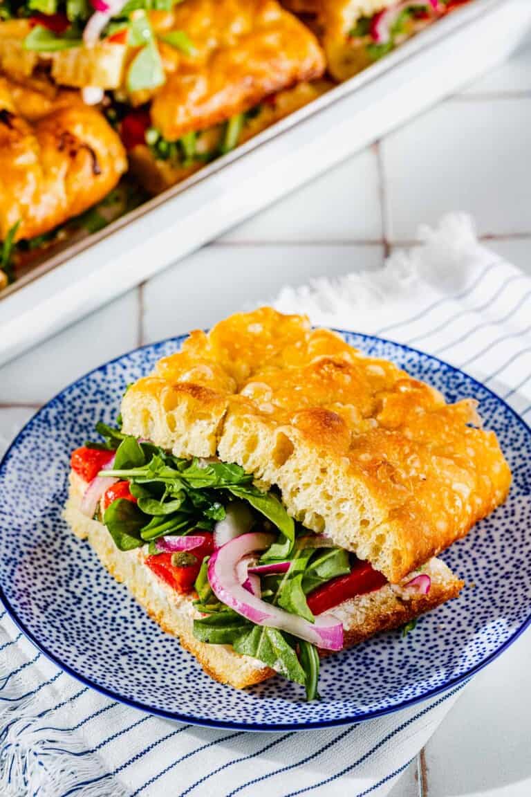 Focaccia sandwich the mediterranean dish