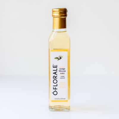 a bottle of orange blossom water from o-florale.