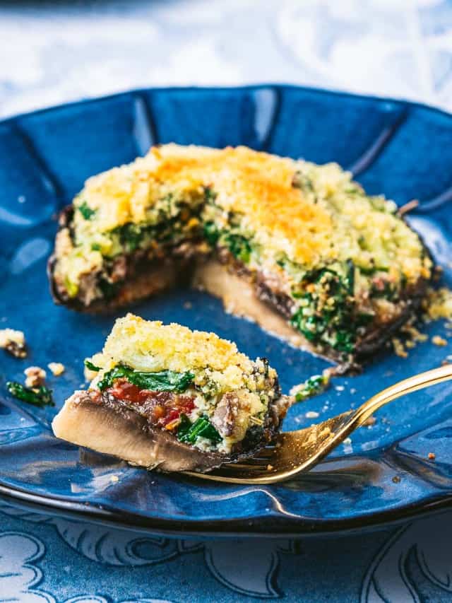 Stuffed Portobello Mushrooms | The Mediterranean Dish