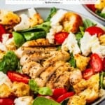 Pin image 2 for chicken caprese salad.