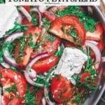 Pin image 2 for tomato feta salad.