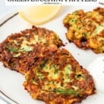Pin image 2 for zucchini fritters.