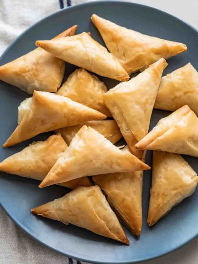 tiropitakia feta hand pies web story poster image.