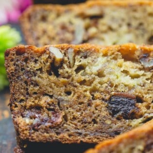 banana walnut bread web story poster image.