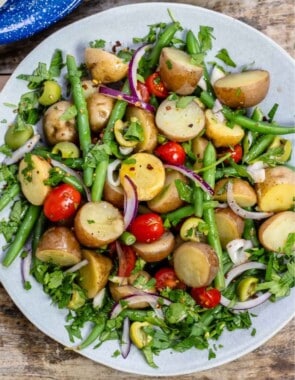 italian potato salad web story poster image.