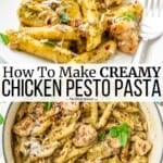 Pin image 3 for pesto chicken pasta.