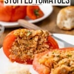 Pin image 2 for stuffed tomatoes.