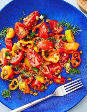bell pepper salad web story poster image.
