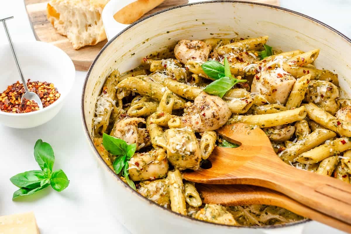 Lemon Chicken Pasta The Mediterranean Dish Pesto Chicken Pasta Recipe 18