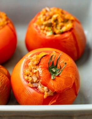 stuffed tomatoes web story poster image.