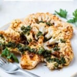 Pin image 2 for baked cauliflower steaks.