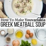 Pin image 3 for Greek meatball soup.