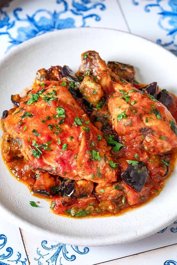 Braised Chicken and Eggplant | The Mediterranean Dish
