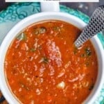 Pin image 2 for tomato basil soup.