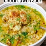 Pin image 1 for cauliflower soup.