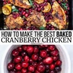 Pin image 3 for baked cranberry chicken.