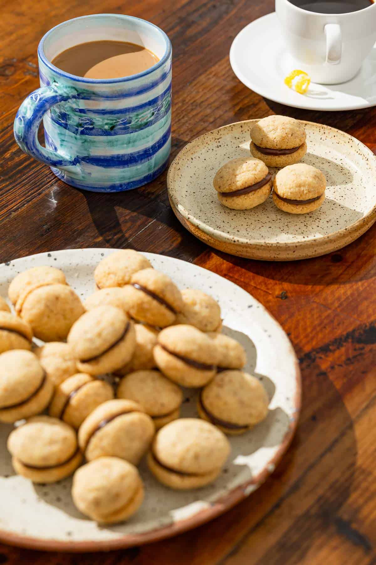 Hazelnut Cookies with Coffee and Chocolate