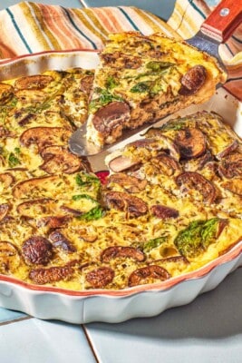 Mushroom and Spinach Crustless Quiche | The Mediterranean Dish