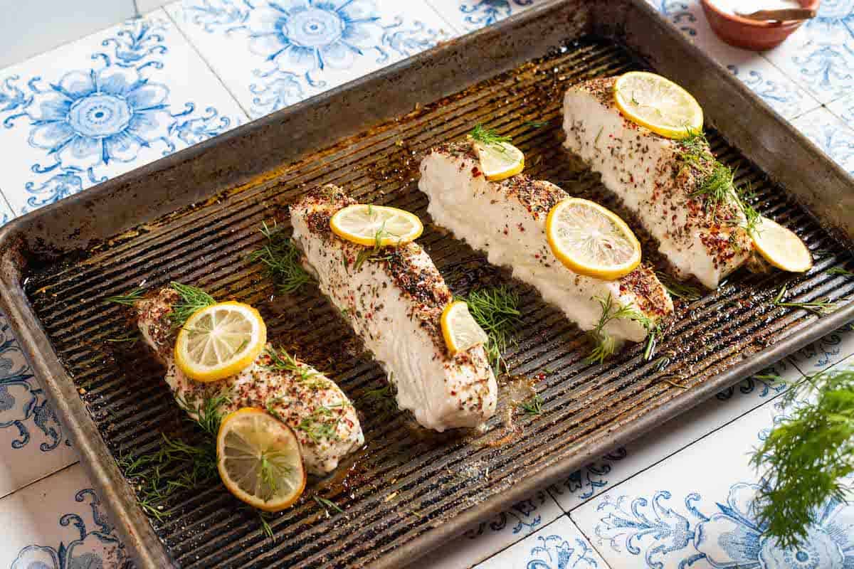 Baked Halibut with Lemon and Dill